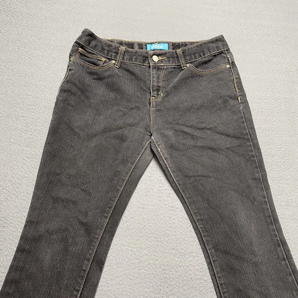 VTG Old Navy Skinny Jeans Womens‎ 14 Plus Black Mid Rise Stretch Denim Pants y2k
